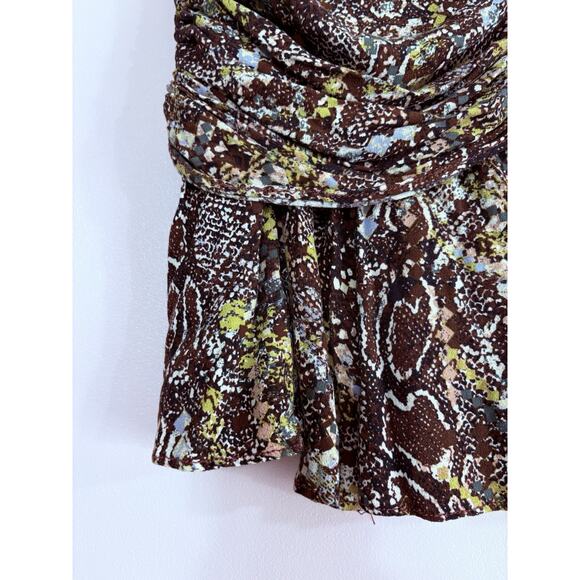 Free People Saturday Sunday Side Zip Mini Skirt In Brown Combo Size XS - Picture 6 of 7